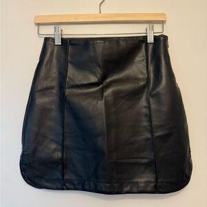 Zara Black Mini Leather Skirt